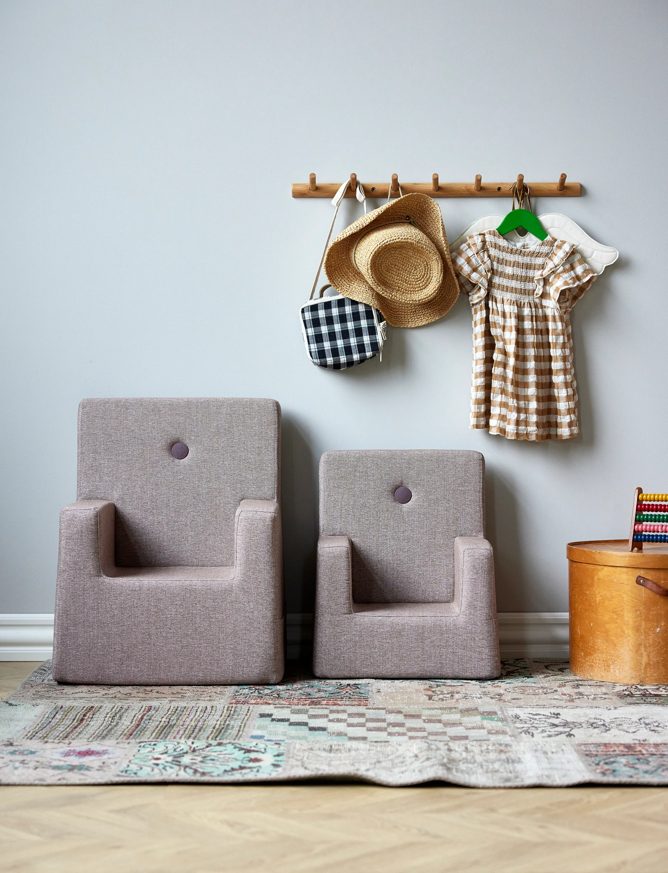 By KlipKlap Kk Kids Chair Soft Rose W. Rose, One Size, Furniture, Rosa - Chairs & Stools, Kinder