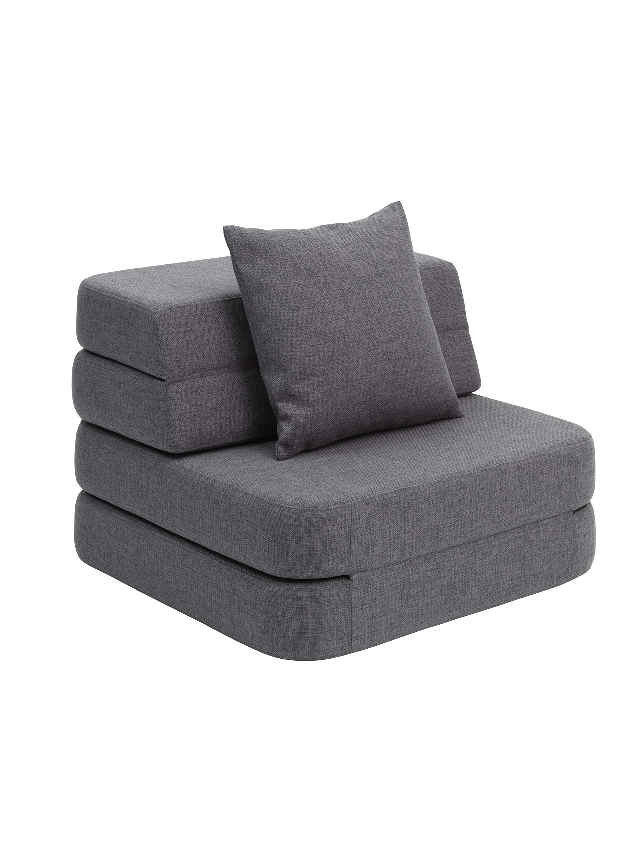 By KlipKlap Kk 3 Fold Sofa Single Soft Blue Grey W. Grey, Sofas, Grå, Str: ONE SIZE
