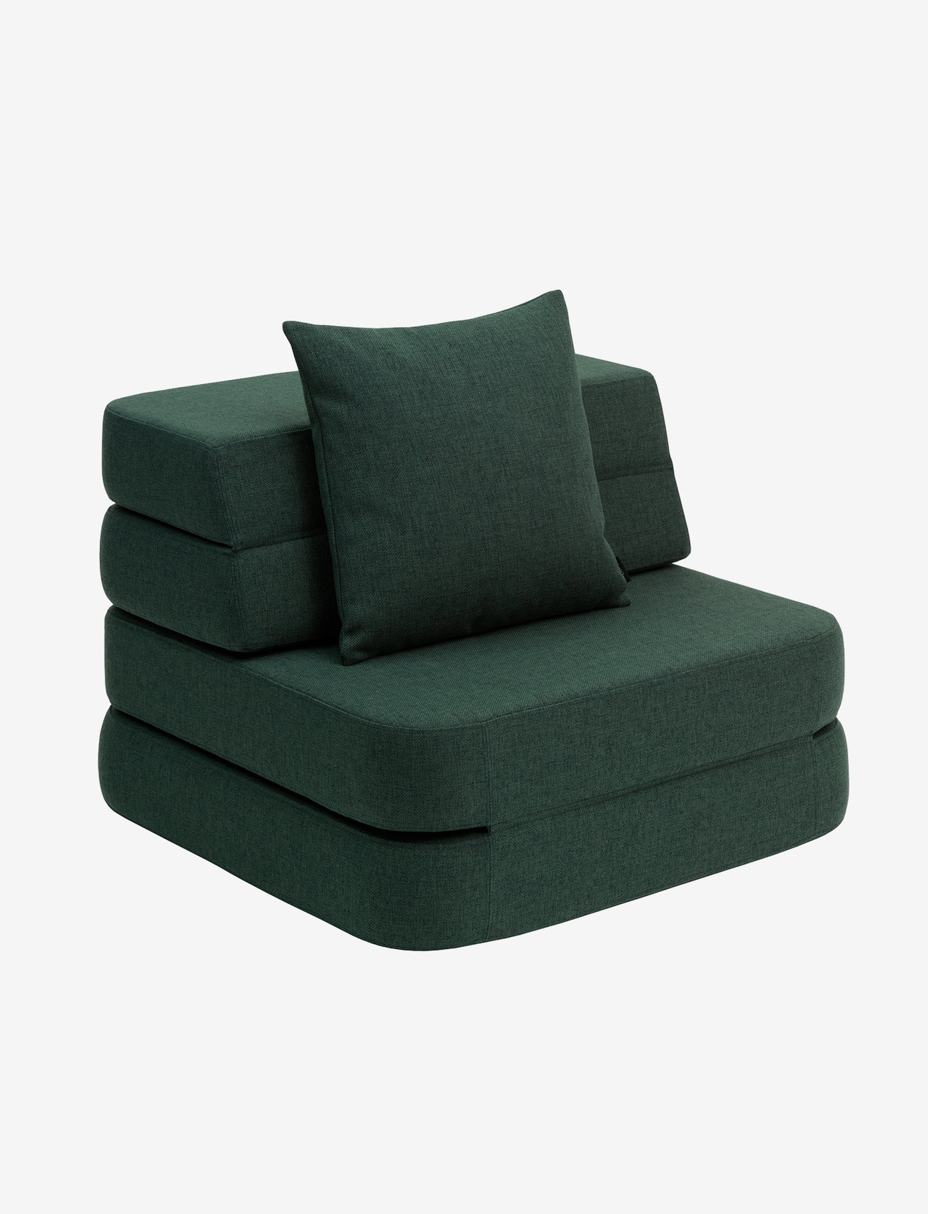 By KlipKlap - KK 3 Fold Sofa Single - Deep Green w. Light Green - deep green w with light green - 0