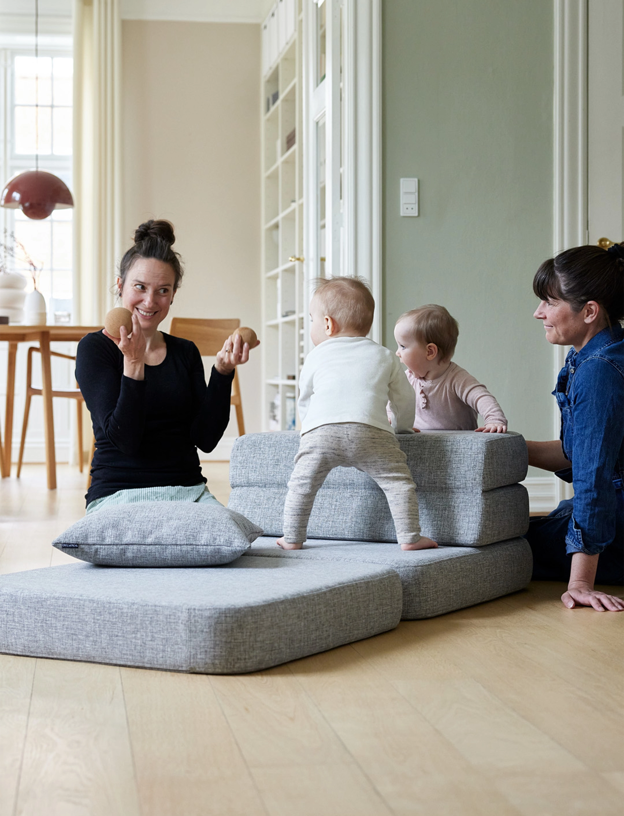 By KlipKlap - KK 3 Fold Sofa Single - Multi Grey w. Grey - mēbeles - multi grey with grey - 2