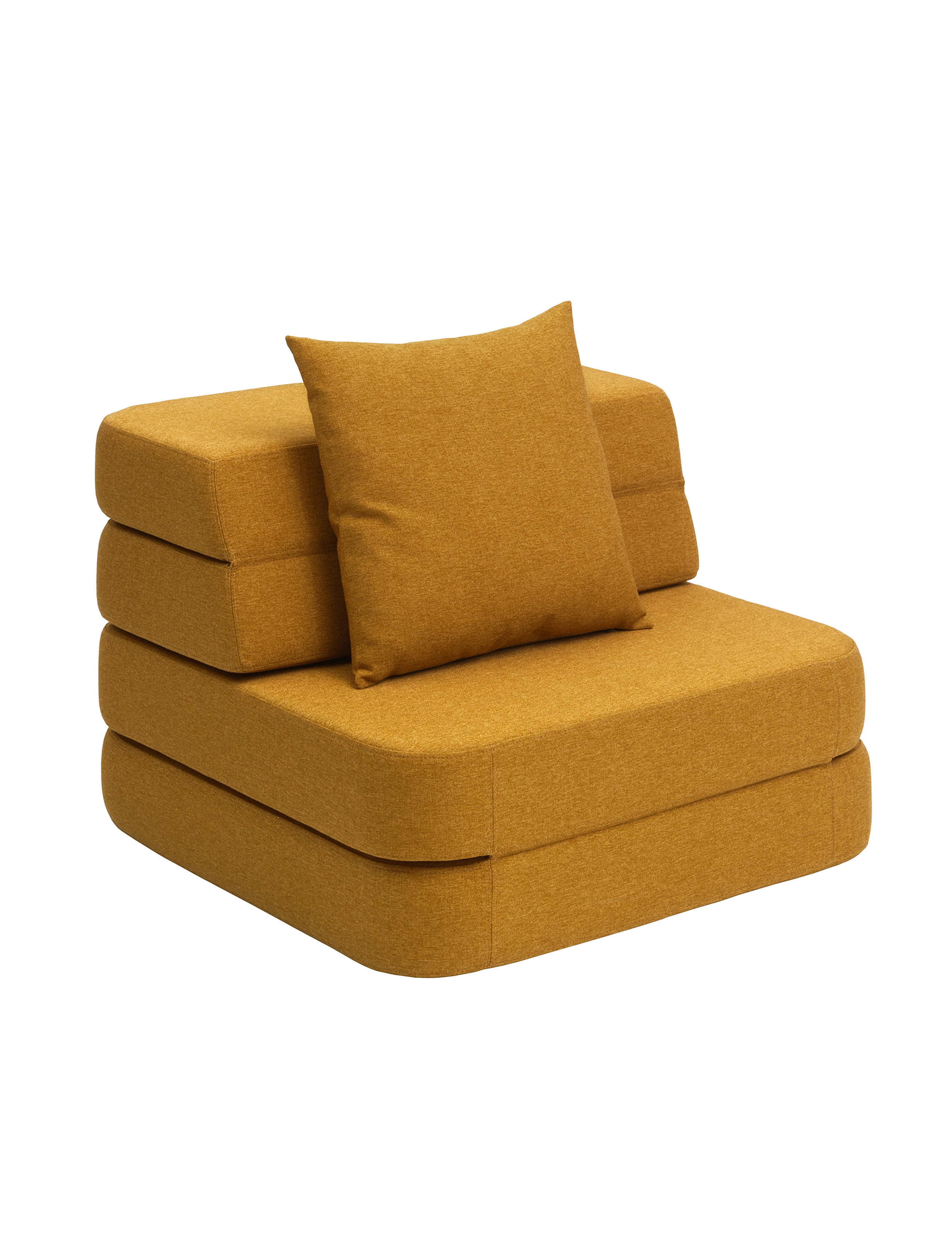 KK 3 Fold Sofa Single - Mustard W. Mustard - MUSTARD WITH MUSTARD