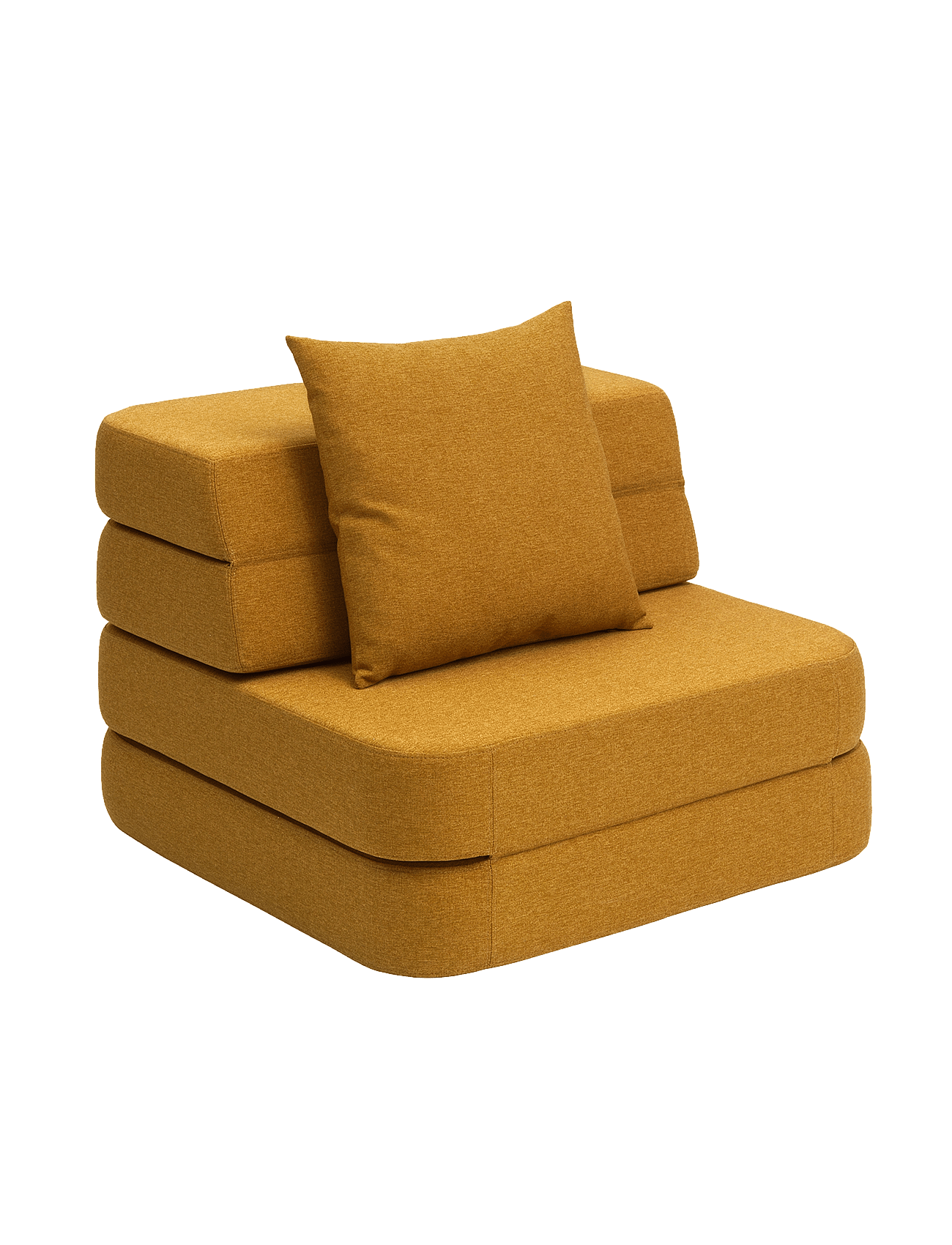 KK 3 Fold Sofa Single - Mustard W. Mustard - MUSTARD WITH MUSTARD