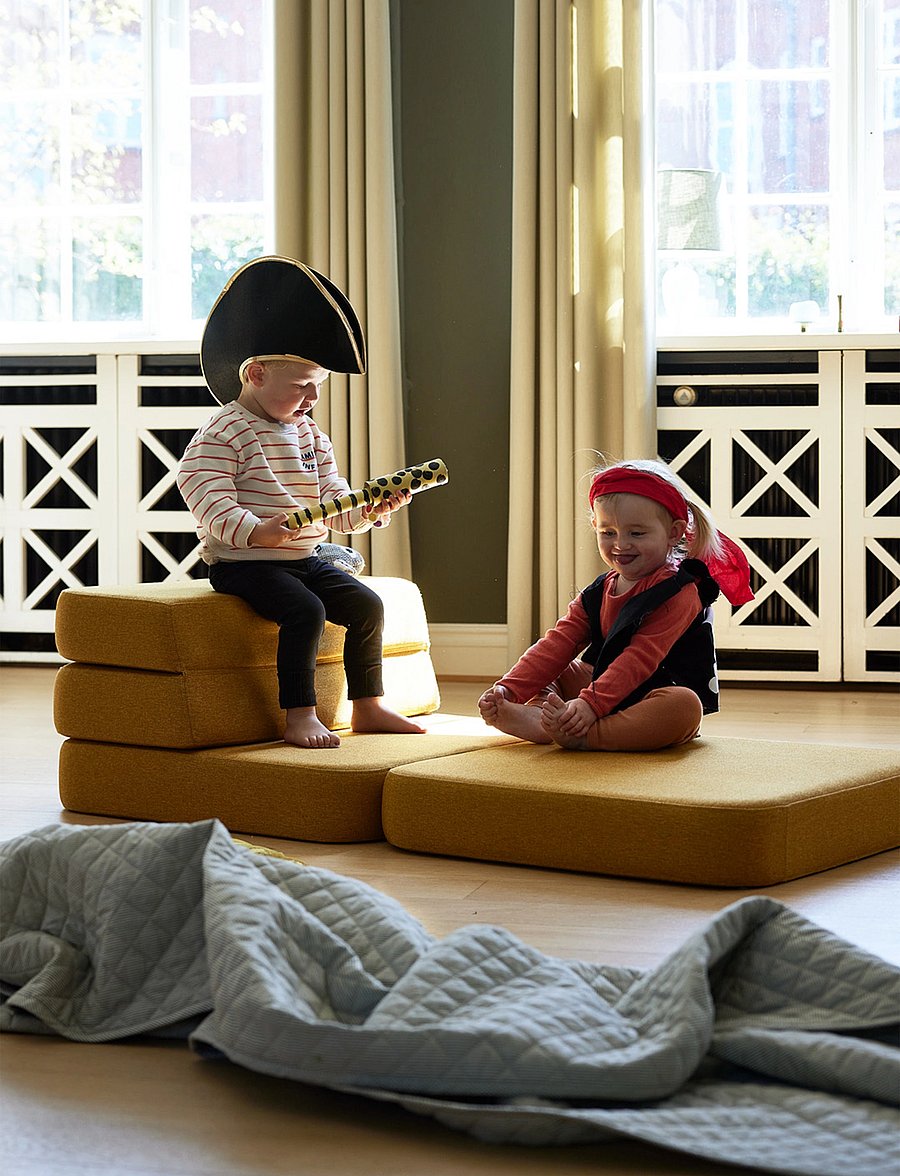 By KlipKlap - KK 3 Fold Sofa Single - Mustard W. Mustard - mustard with mustard - 5