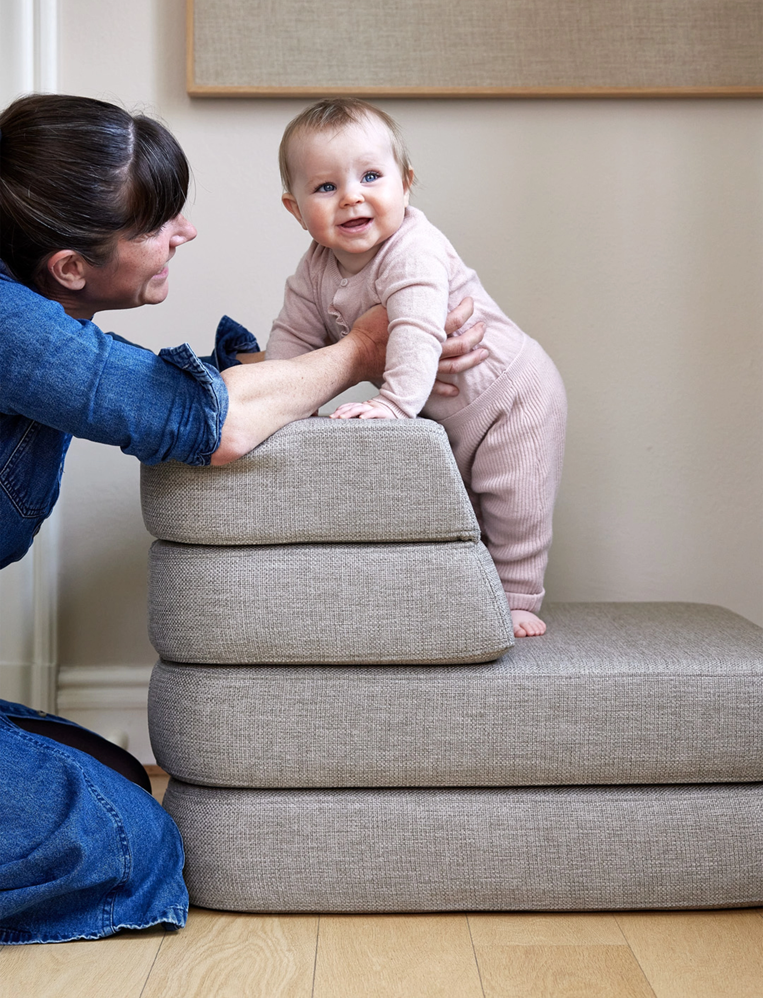 By KlipKlap KK 3 Fold Sofa Single - Sand w. Sand - By KlipKlap - SAND WITH SAND / beige