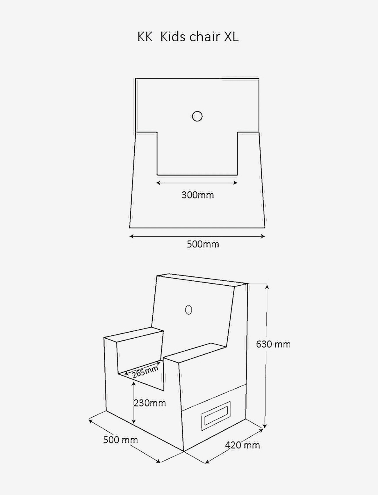 By KlipKlap - KK Kids Chair XL - Beige w. Sand - stole & skamler - beige w. sand - 3