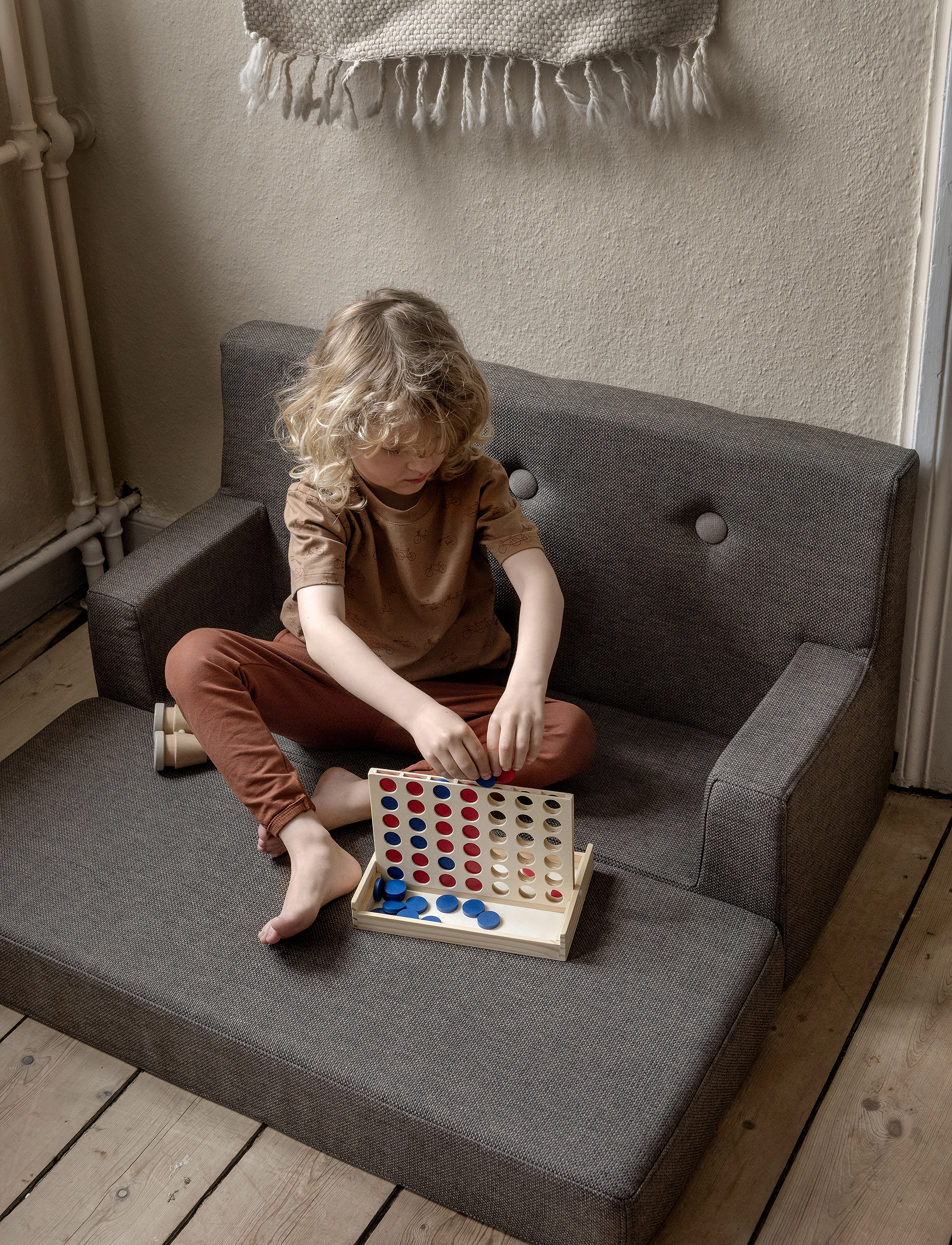By KlipKlap - KK Kids Sofa - Brown w. Sand - húsgögn - brown with sand - 4