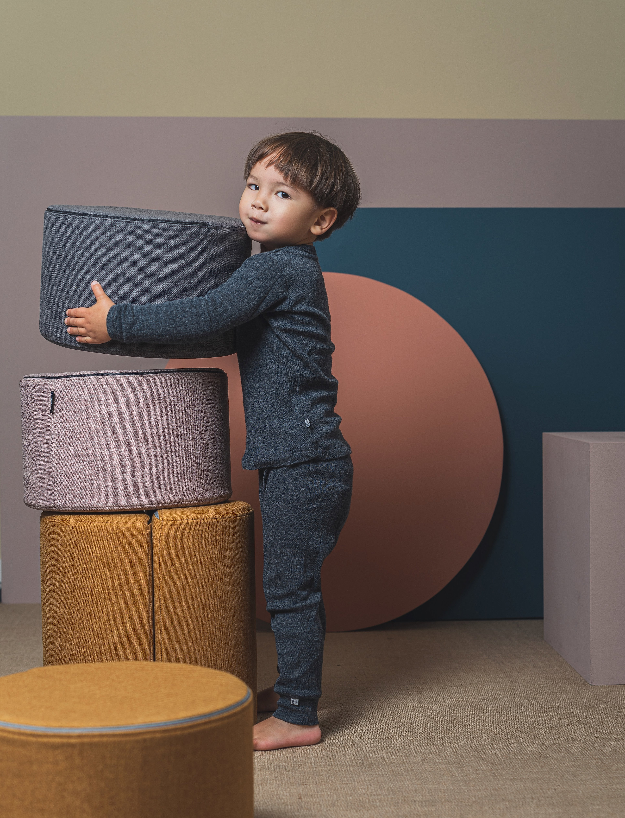 By KlipKlap Kk Circle Soft Rose, One Size, Furniture, Rosa - Pouffes, Homeware