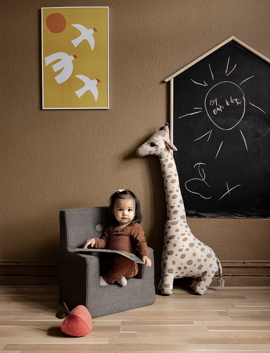 By KlipKlap - KK Kids Chair - Brown w. Sand - brown with sand - 3