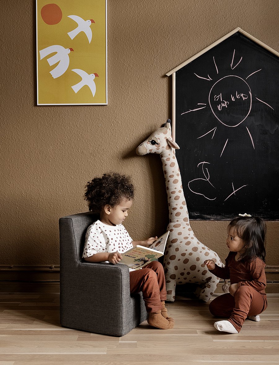 By KlipKlap - KK Kids Chair - Brown w. Sand - brown with sand - 4