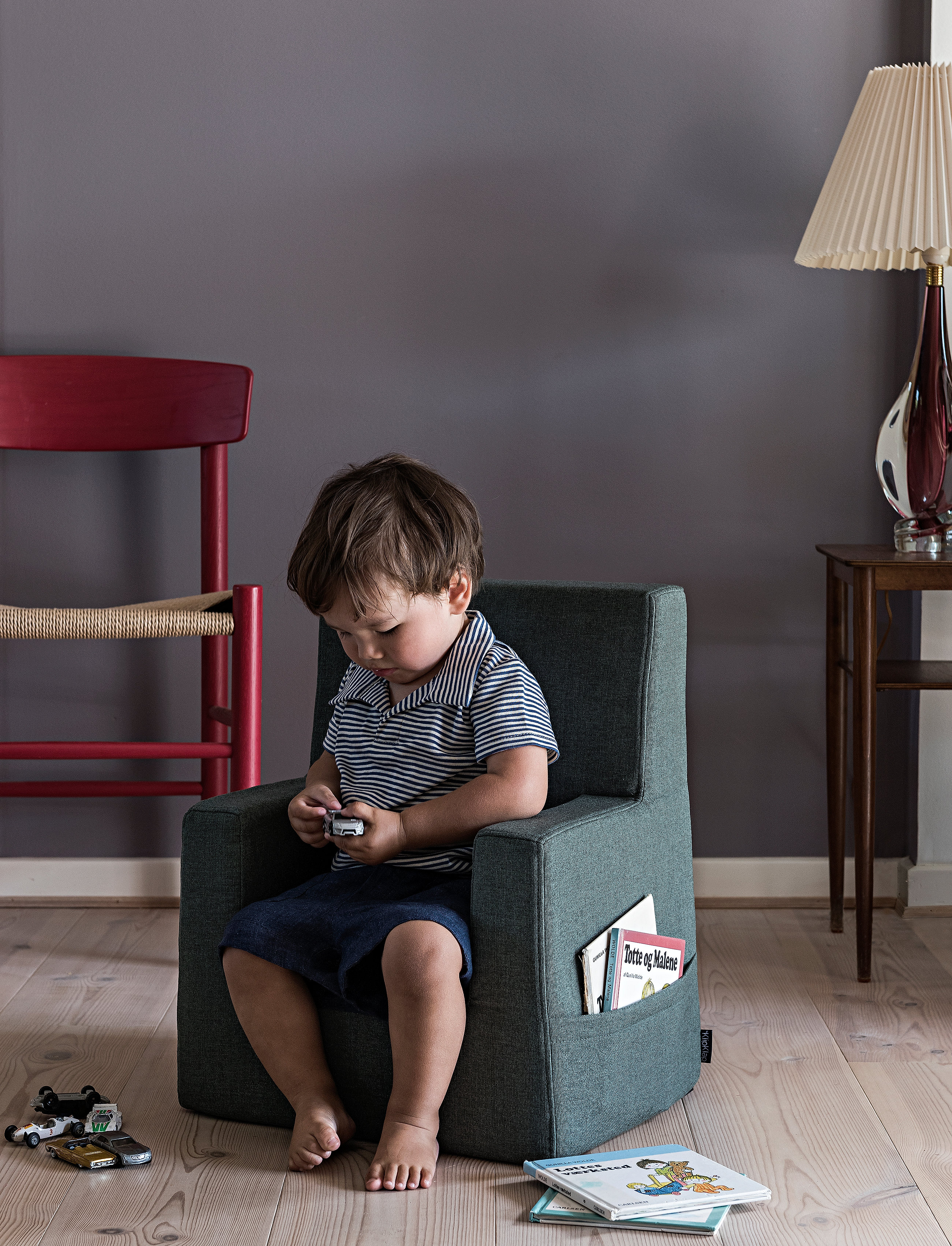 By KlipKlap - KK Kids Chair - Deep Green w. Light Green - puffer og lænestole - deep green w. light green - 3