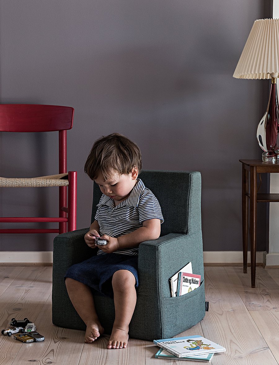 By KlipKlap - KK Kids Chair - Deep Green w. Light Green - puhvetid ja tugitoolid - deep green w. light green - 3