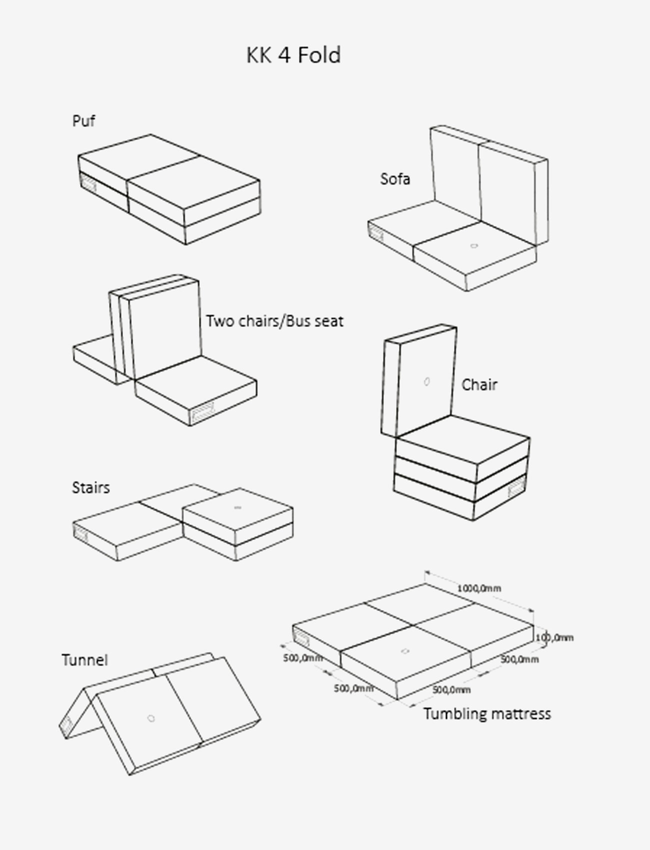 By KlipKlap - KK 4 Fold - Blue Grey w. Grey - puffer - blue grey w. grey - 3