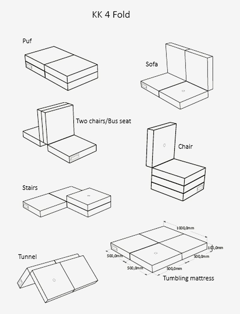 By KlipKlap - KK 4 Fold - Multi Grey w. Grey - kott-toolid - multi grey w. grey - 4