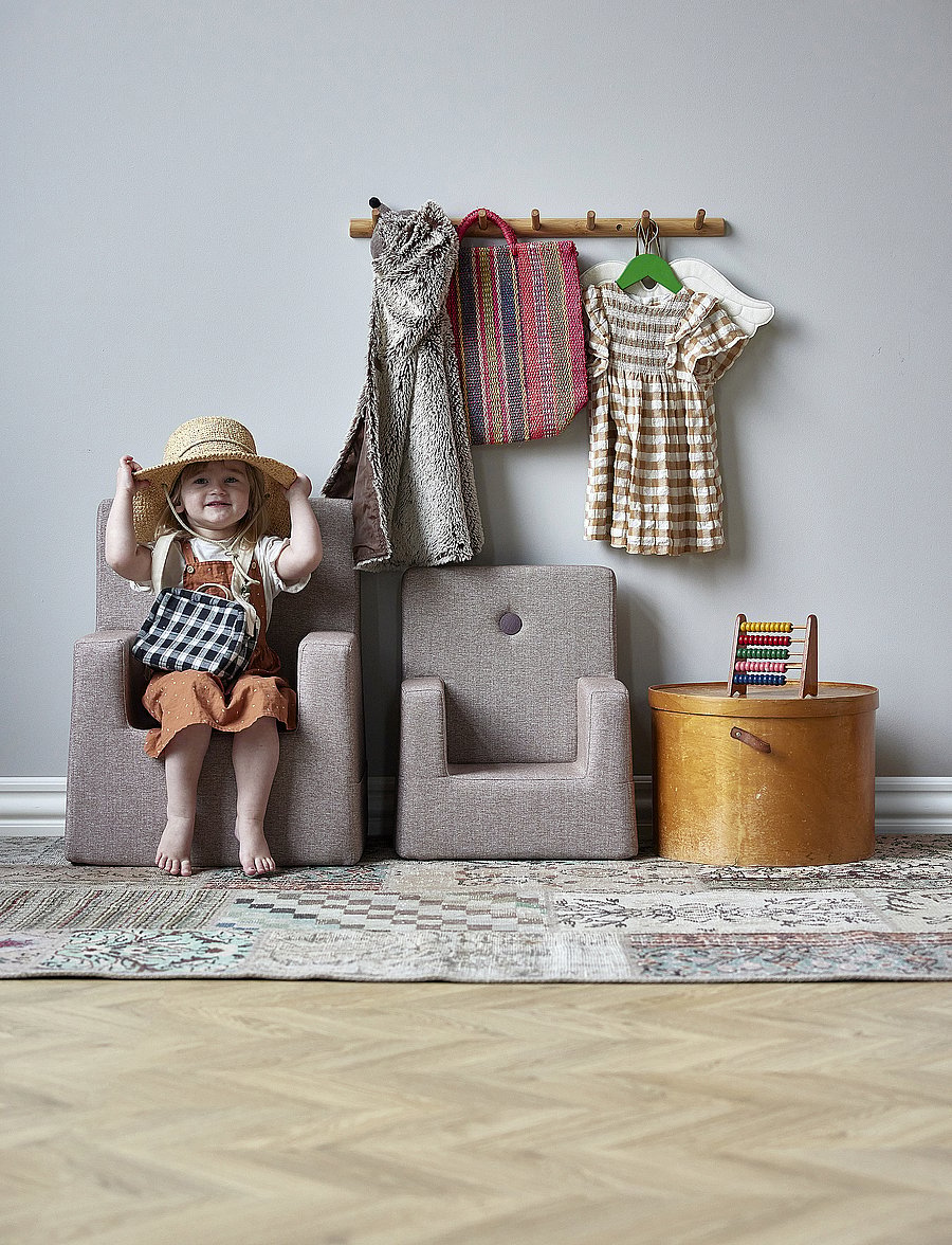 By KlipKlap - KK Kids Chair XL - Soft Rose w. Rose - soft rose with rose - 3