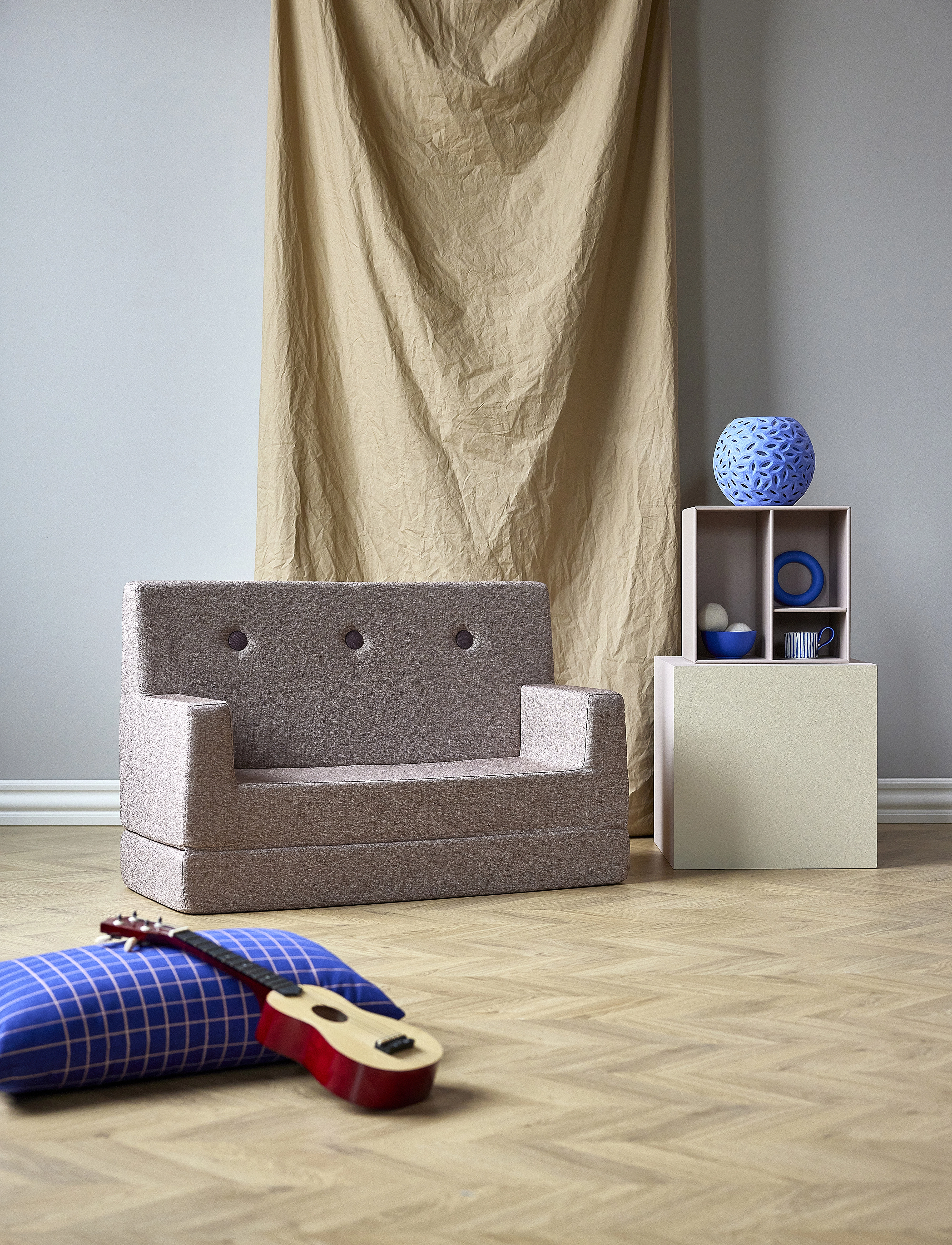 By KlipKlap Kk Kids Sofa - Soft Rose W.rose, One Size, Pink, Møbler > Puffer, Børn