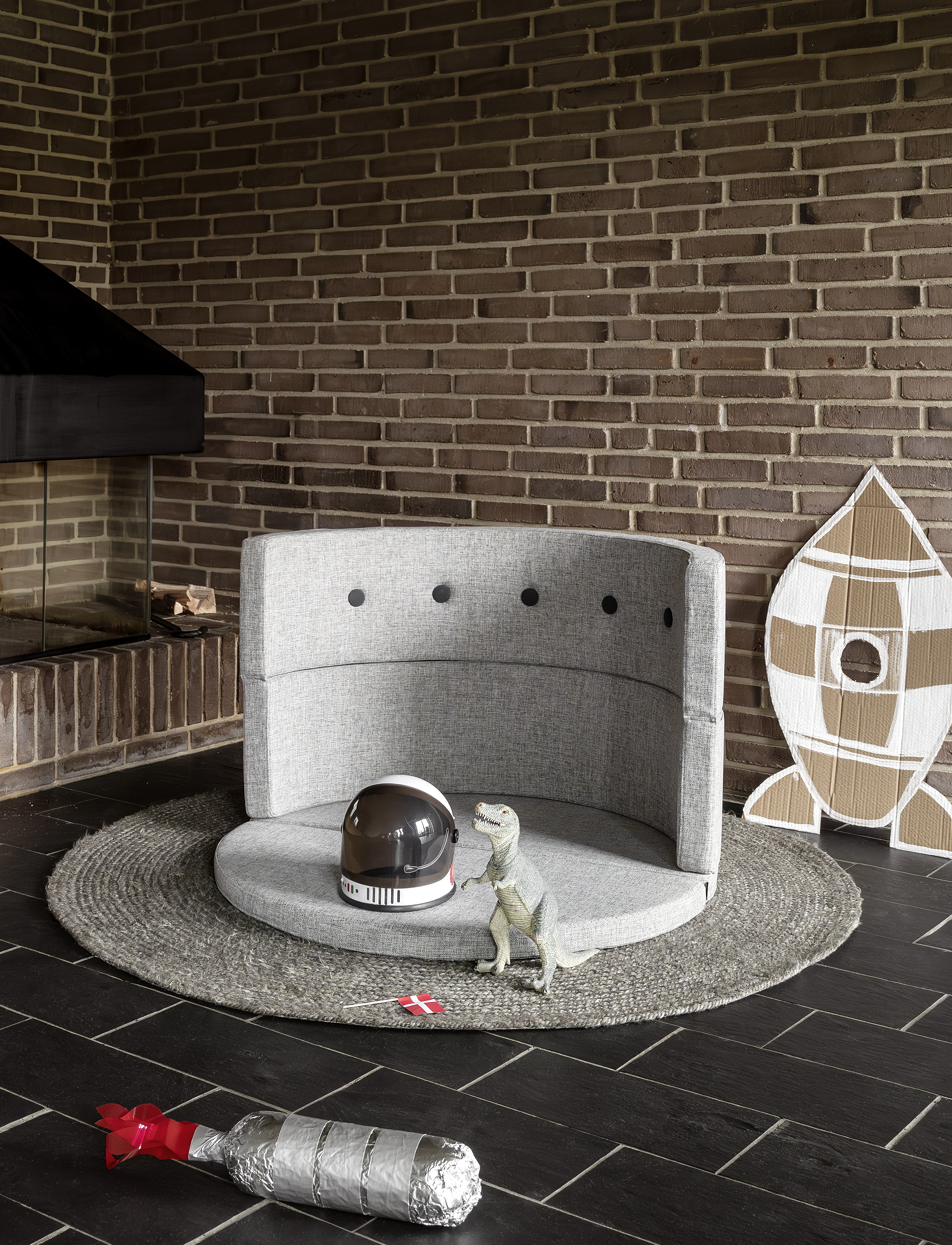 By KlipKlap - KK Play Fold Circle - Multi Grey w. Grey - møbler - multi grey with grey - 3