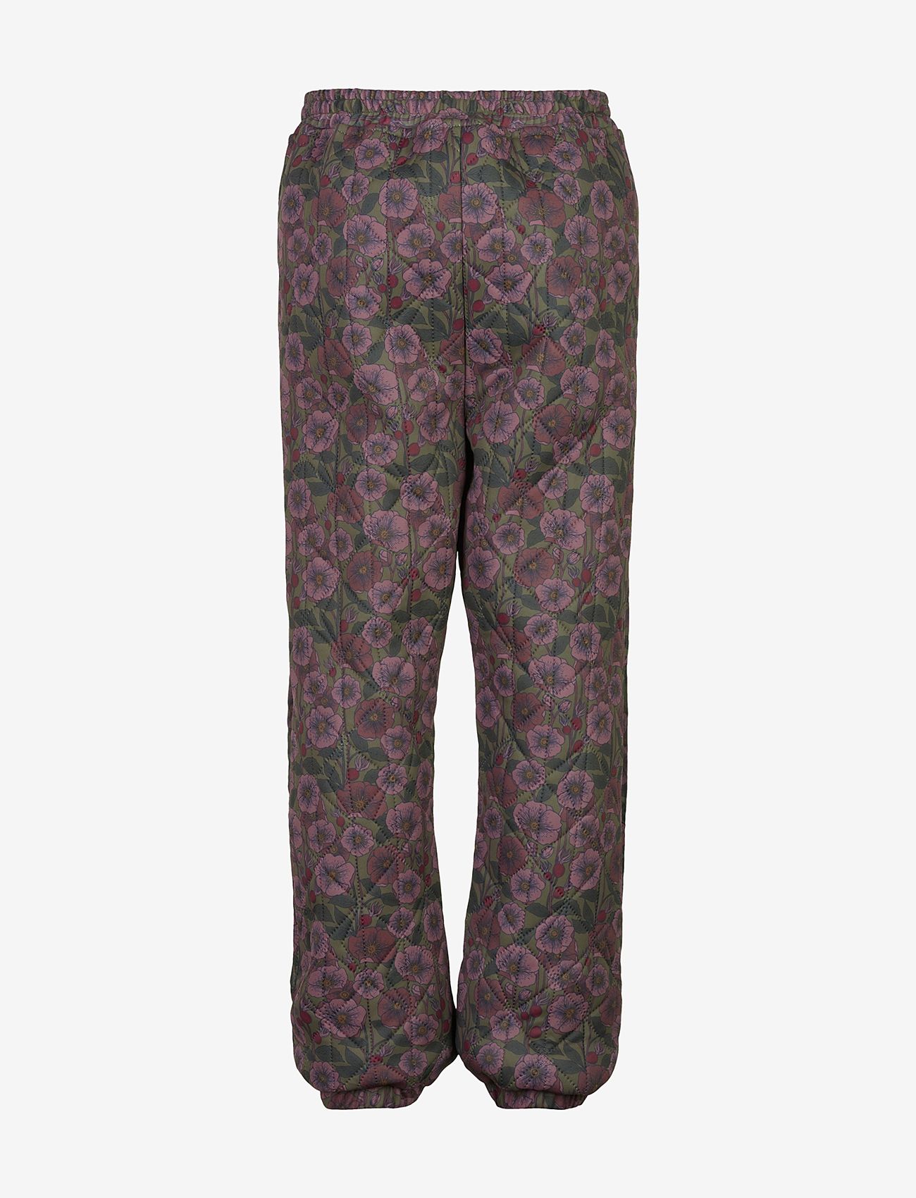 By Lindgren - Sigrid Thermo Pants - termobyxor - eucalyptus rosehip flower aop - 1