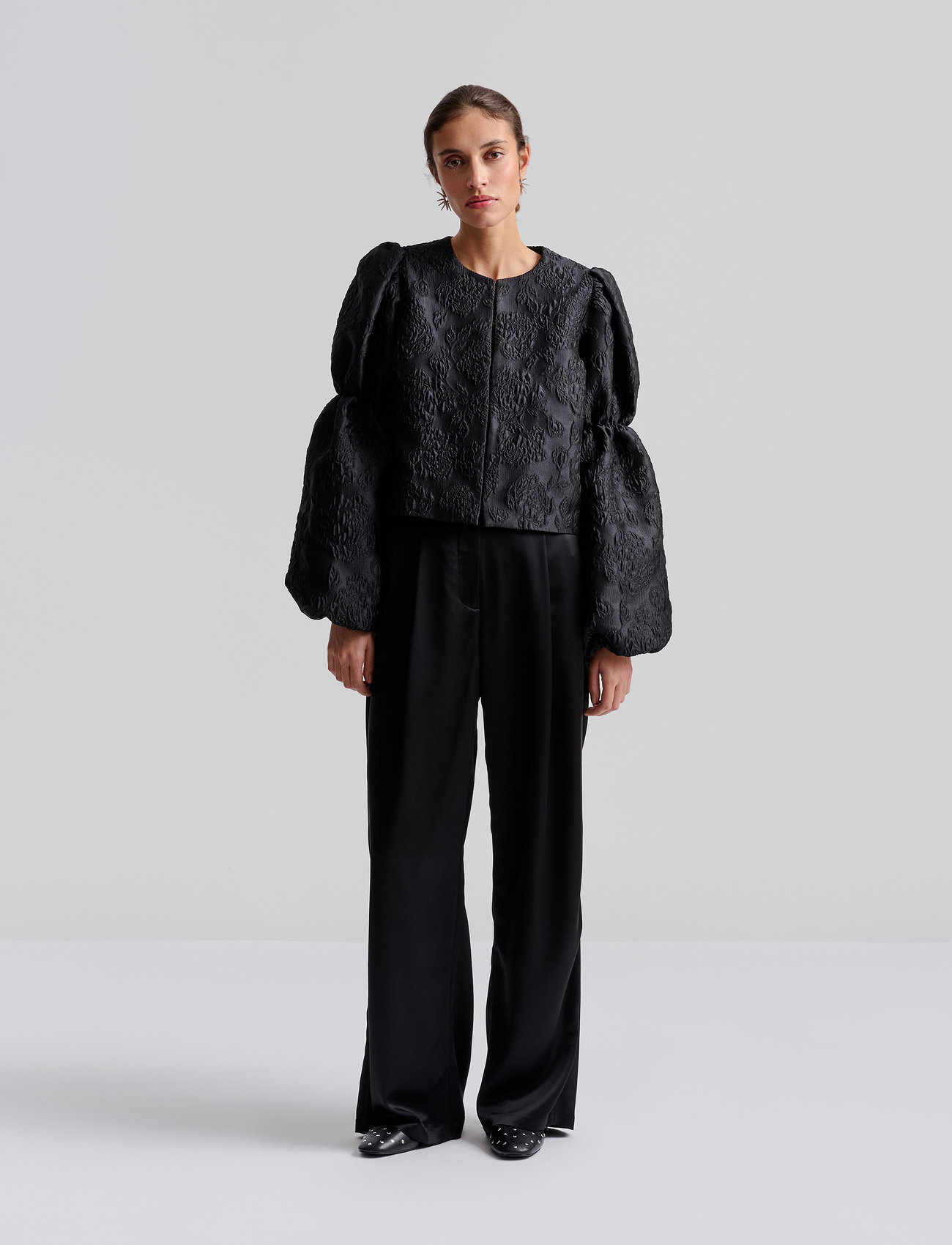 Malina Zoey Double Pouf Sleeve Blouse - - XS 1
