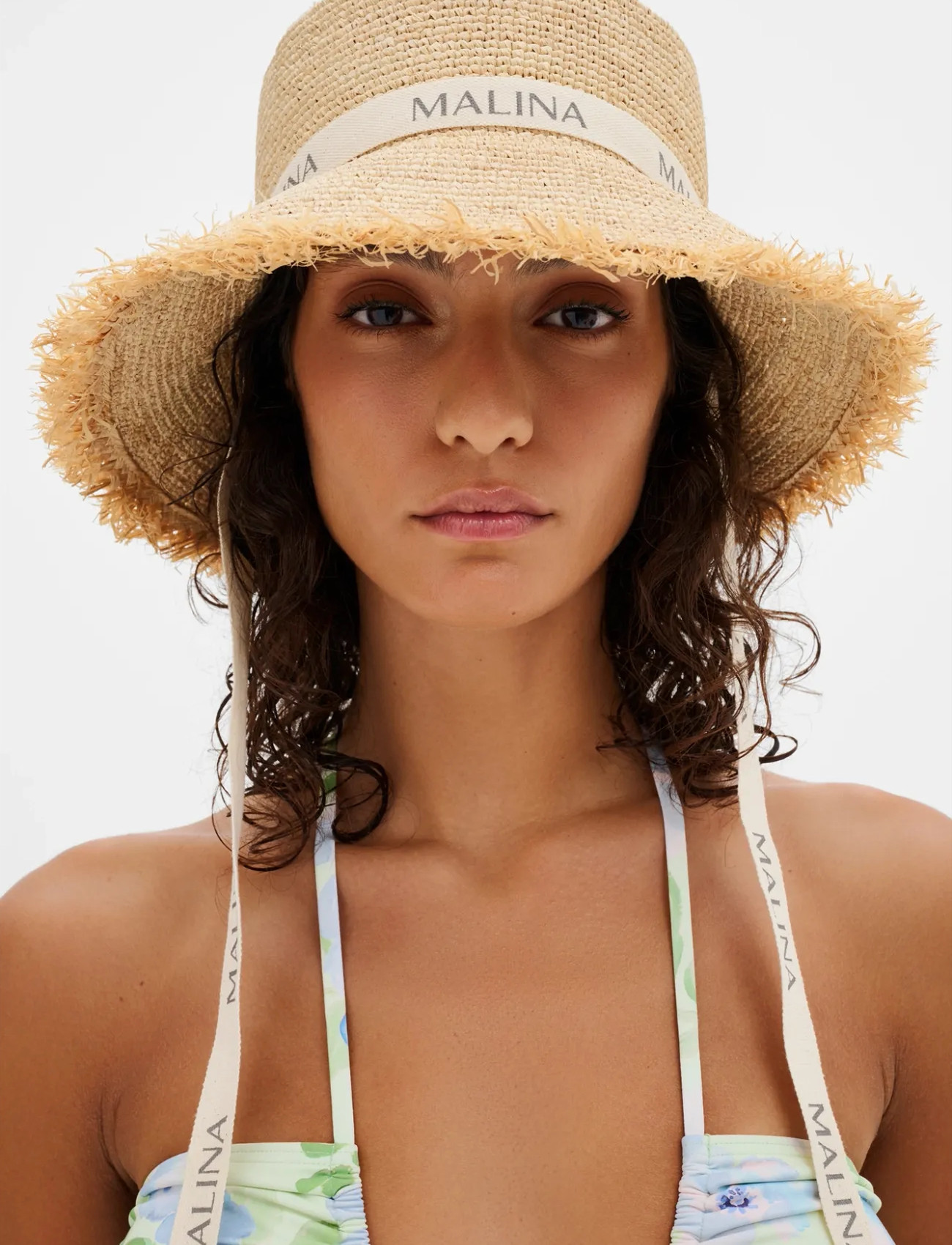 Malina Judith Fringe Trimmed Raffia Hat - - ONE SIZE 1