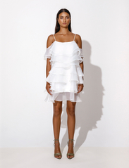 Malina - Kami mini dress with frills - party wear at outlet prices - white - 2