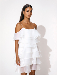 Malina - Kami mini dress with frills - party wear at outlet prices - white - 3