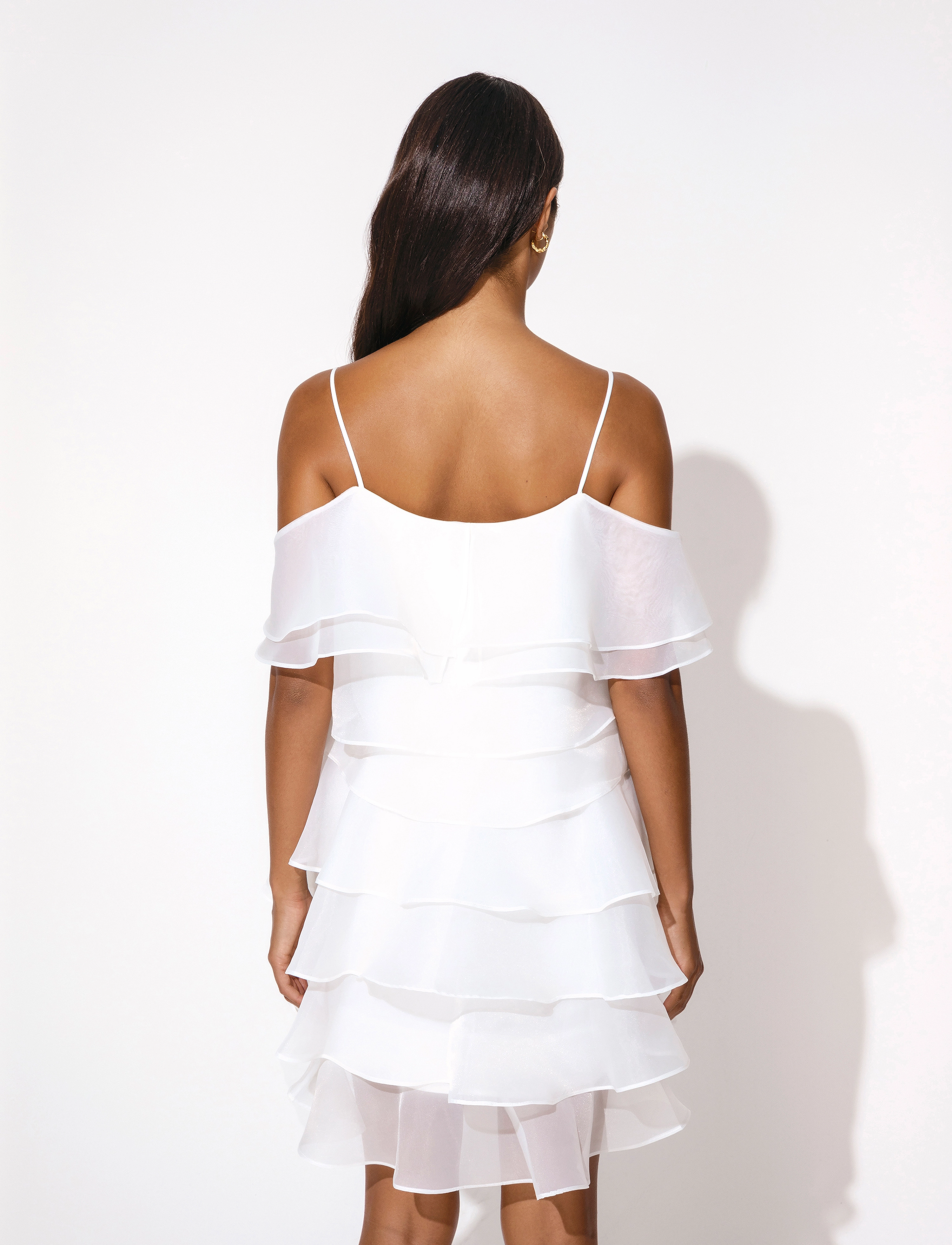 Malina - Kami mini dress with frills - white - 5