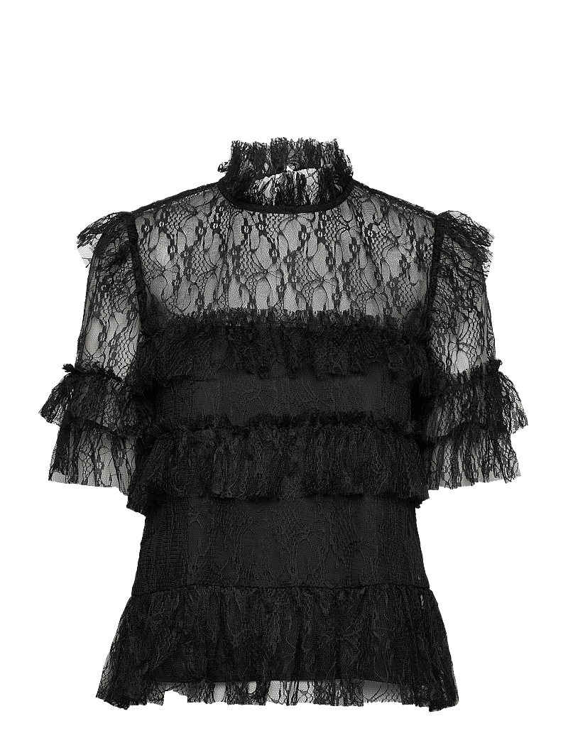 Malina - Rachel Blouse - kortärmade blusar - black - 1