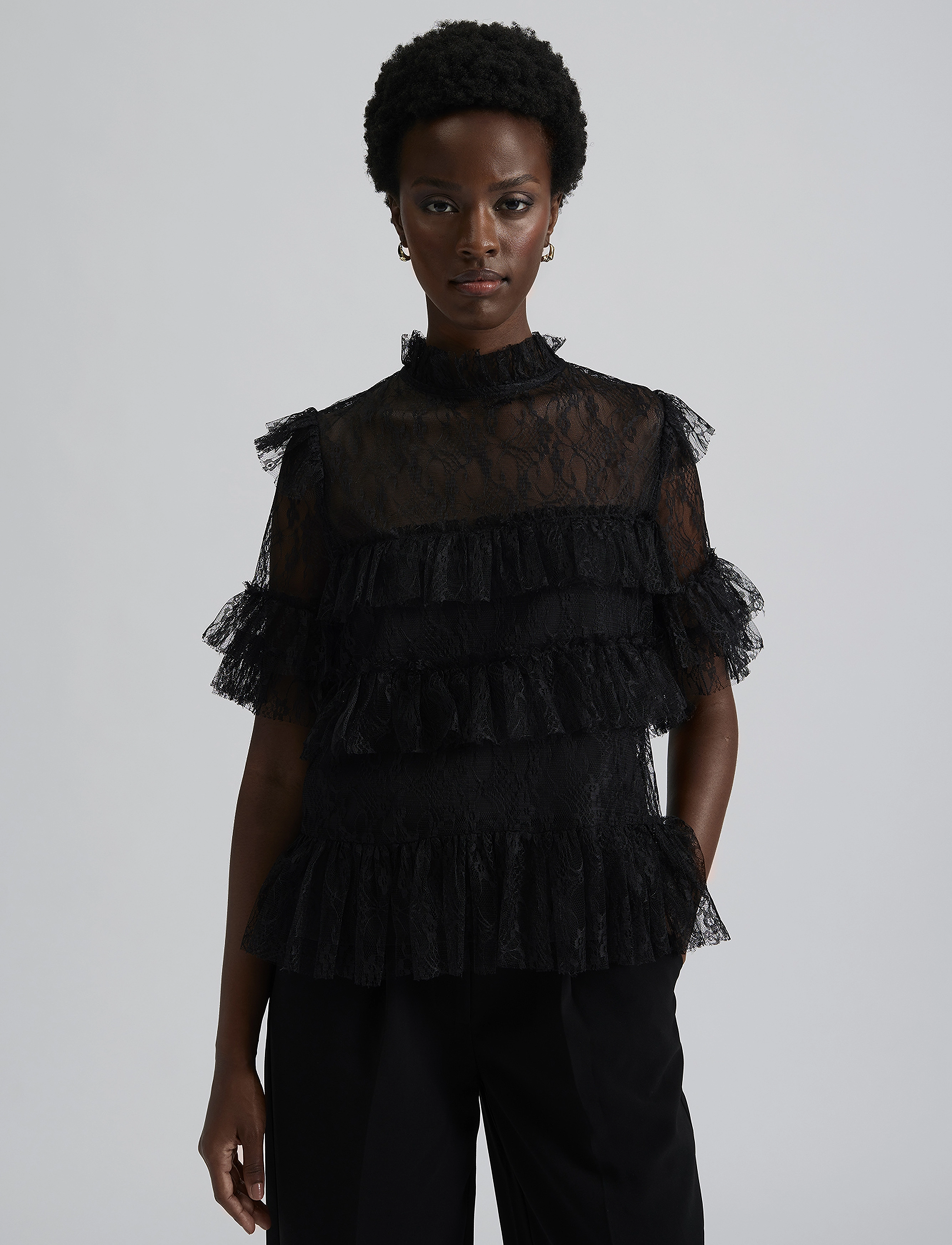Malina - Rachel Blouse - palaidinės trumpomis rankovėmis - black - 4