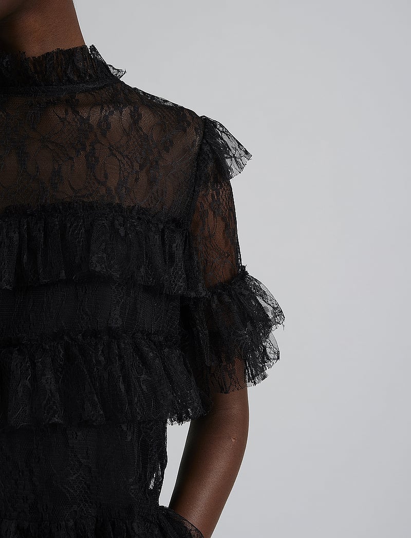 Malina - Rachel Blouse - kortärmade blusar - black - 5