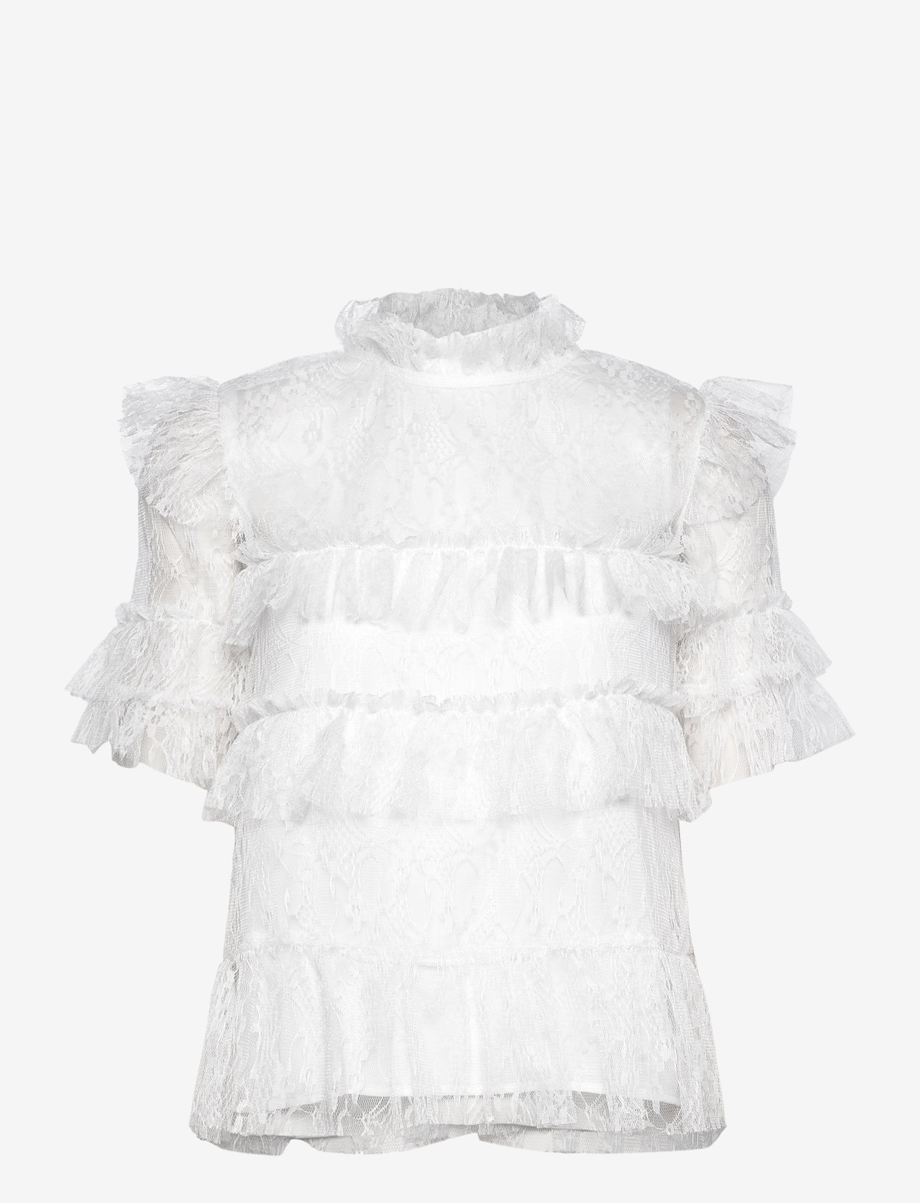 Malina - Rachel Blouse - kortärmade blusar - white - 0