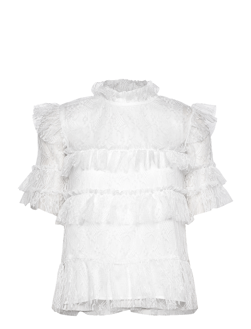 Malina - Rachel Blouse - kortärmade blusar - white - 0