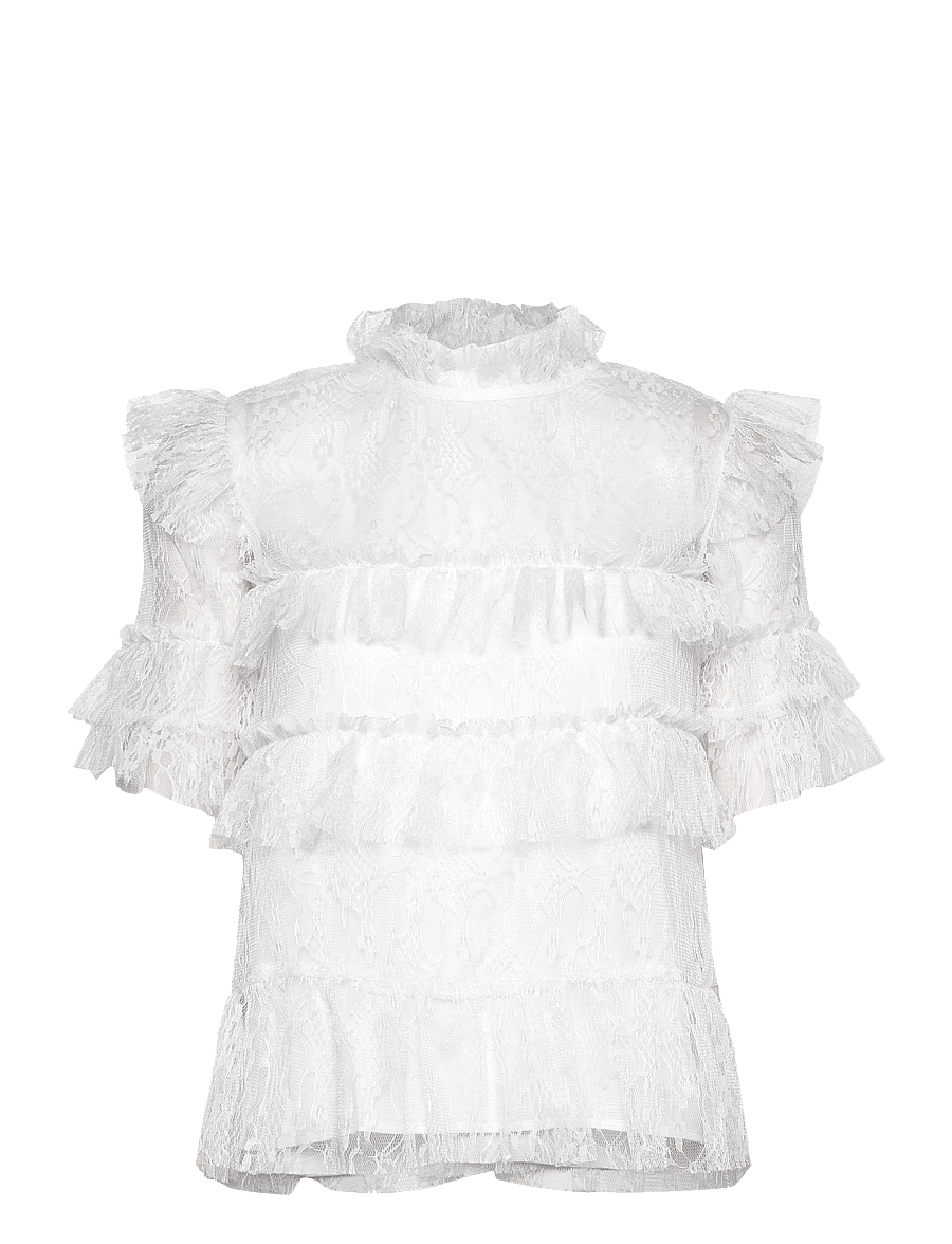 Malina - Rachel Blouse - lühikeste varrukatega pluusid - white - 0