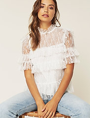Malina - Rachel blouse - kortermede bluser - white - 0