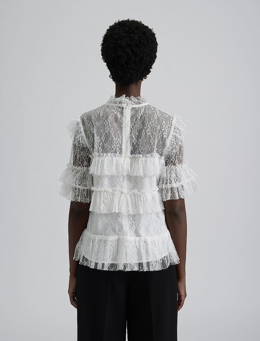 Malina - Rachel Blouse - lühikeste varrukatega pluusid - white - 3