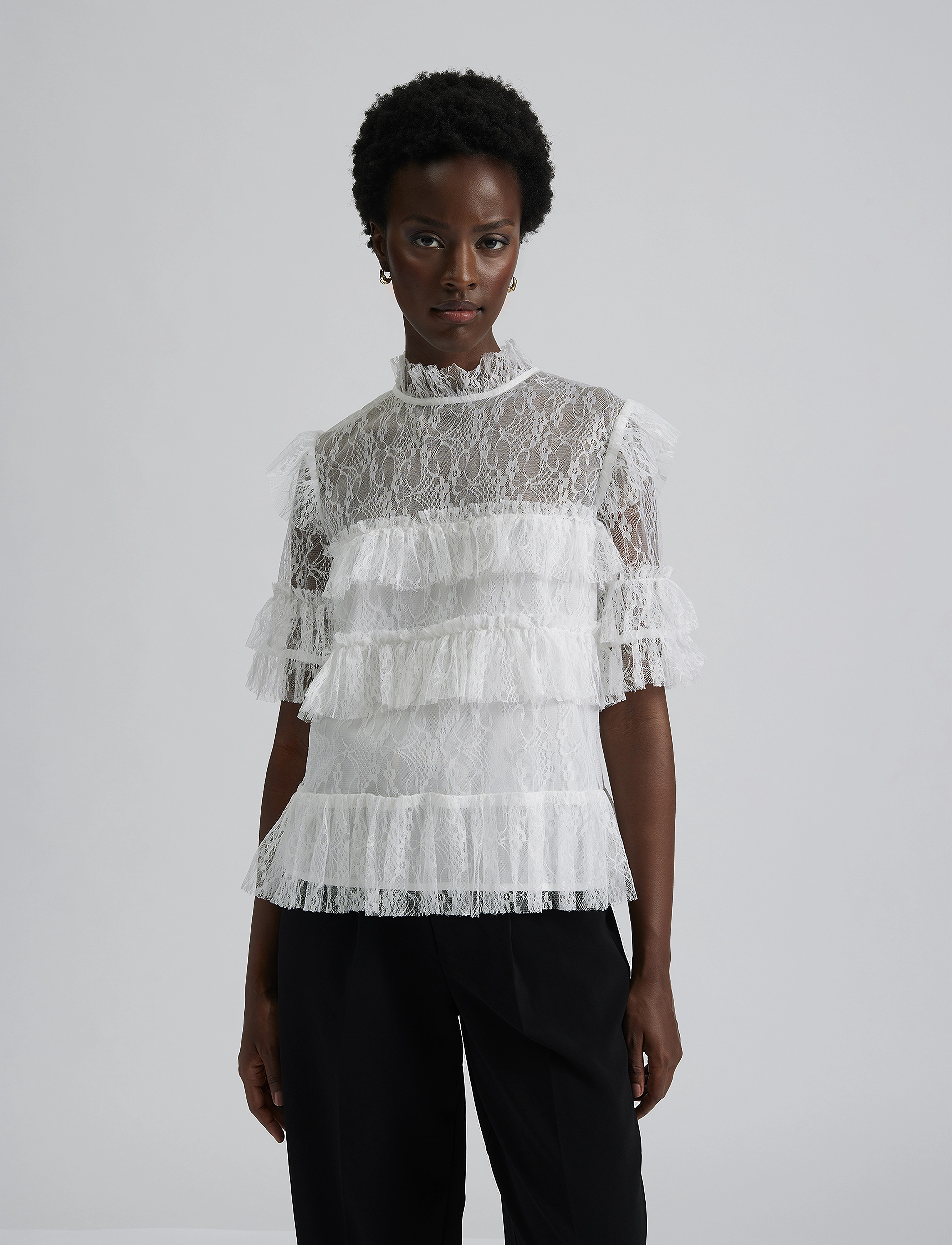 Malina - Rachel Blouse - lühikeste varrukatega pluusid - white - 2