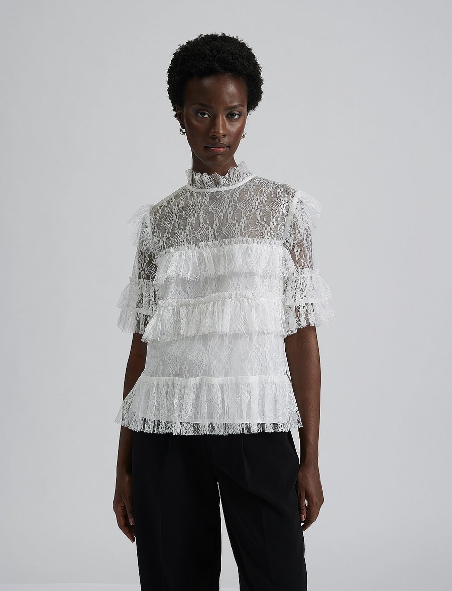 Malina - Rachel Blouse - lühikeste varrukatega pluusid - white - 2
