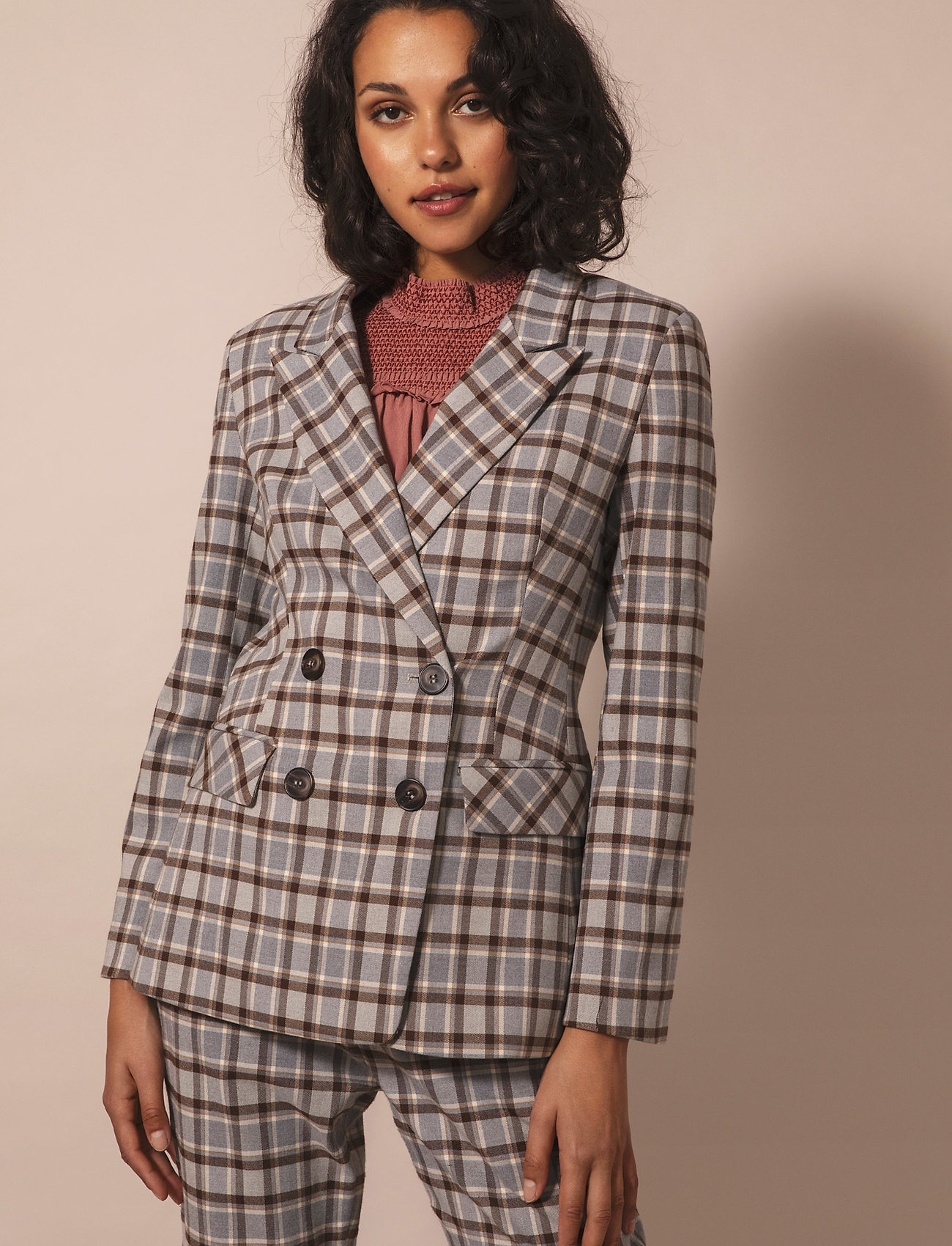 By Malina - Karah blazer - grey checker - 3