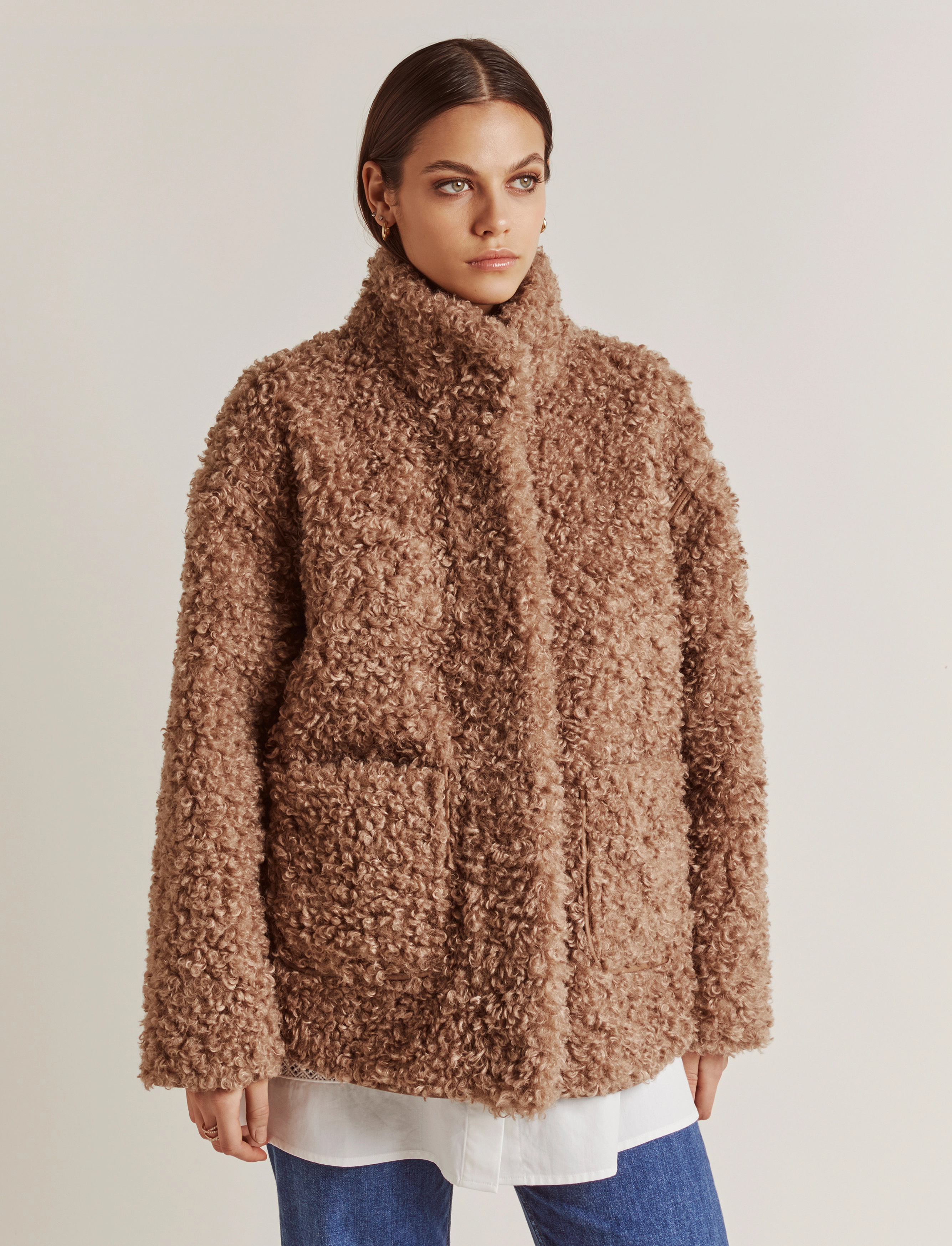 By Malina - Iris faux fur jacket - nougat - 4