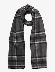 Malina - Faith double sided wool scarf - szaliki zimowe - grey check - 0