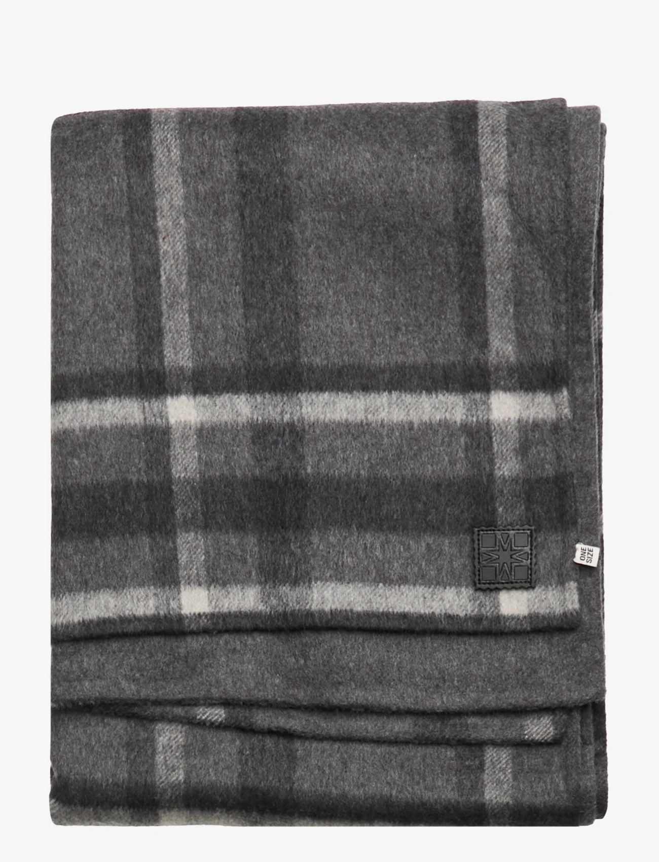 Malina - Faith double sided wool scarf - Šalikai žiemai - grey check - 1