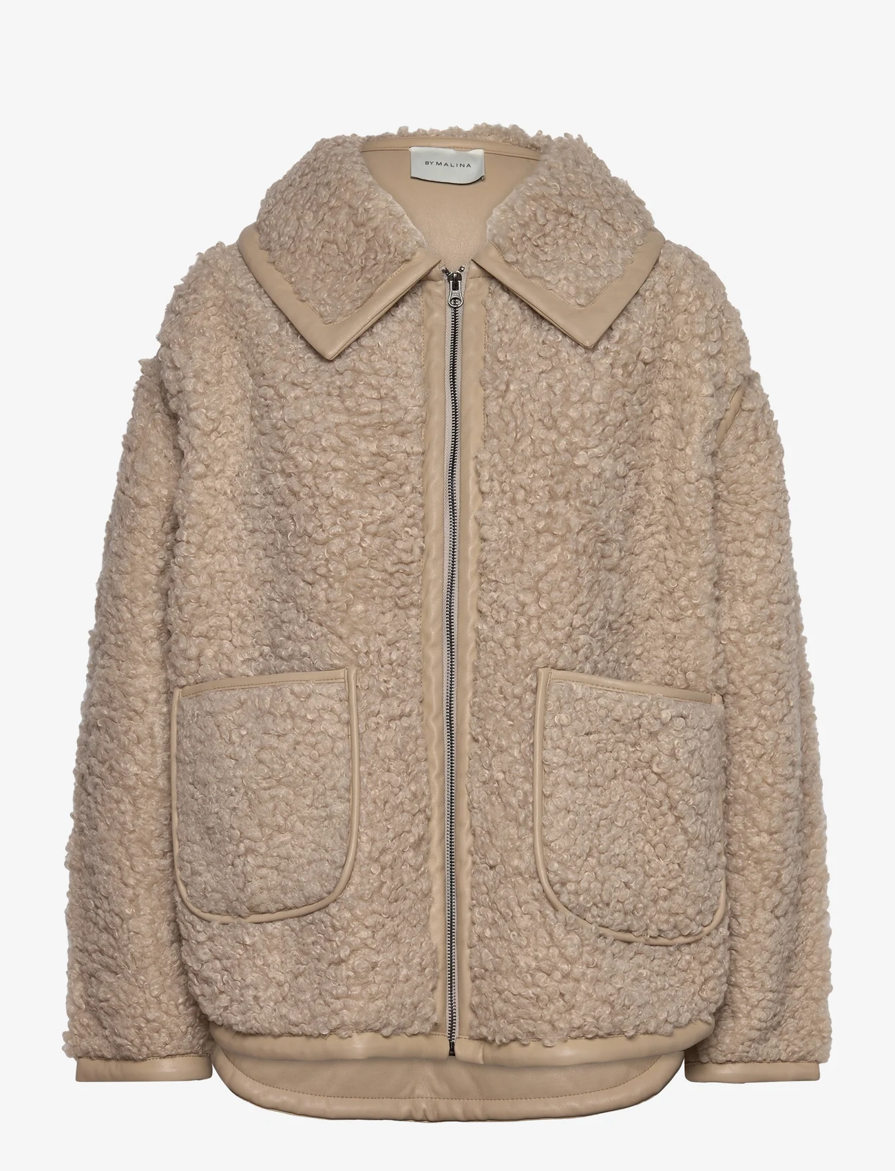 Malina - Miriam oversized faux fur jacket - faux fur - creme - 0