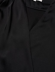 Malina - Hope satin wrap blouse - long-sleeved blouses - black - 4