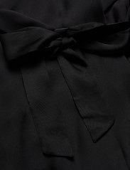 Malina - Hope satin wrap blouse - long sleeved blouses - black - 5