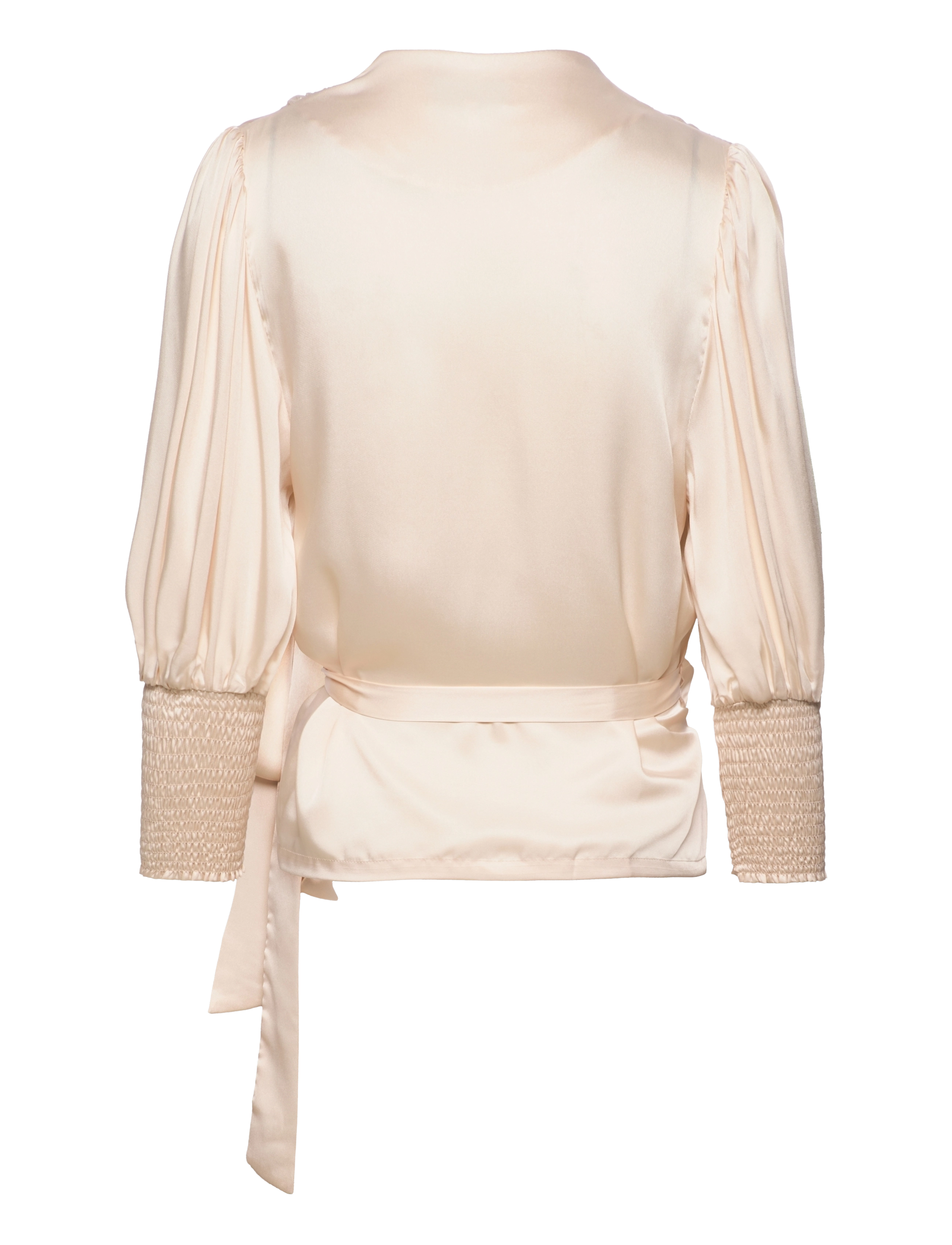Malina - Hope satin wrap blouse - soft beige - 2