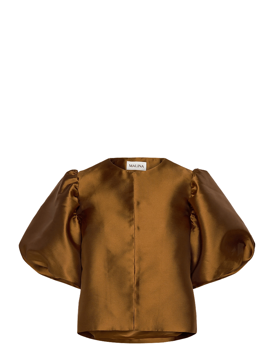 Malina - Cleo Blouse - lyhythihaiset puserot - amber - 1