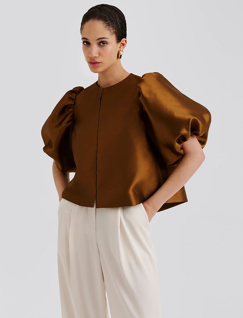 Malina - Cleo Blouse - short-sleeved blouses - amber - 3