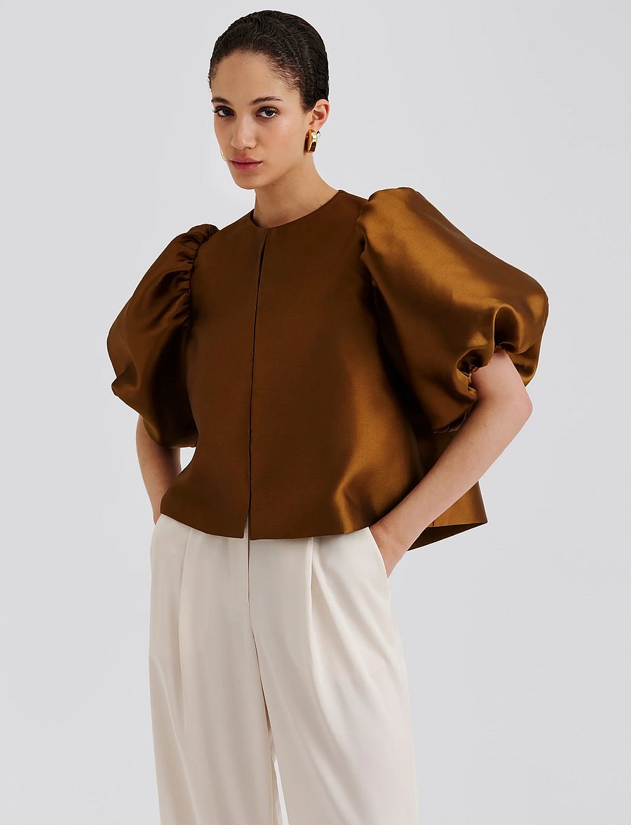 Malina - Cleo Blouse - lyhythihaiset puserot - amber - 3
