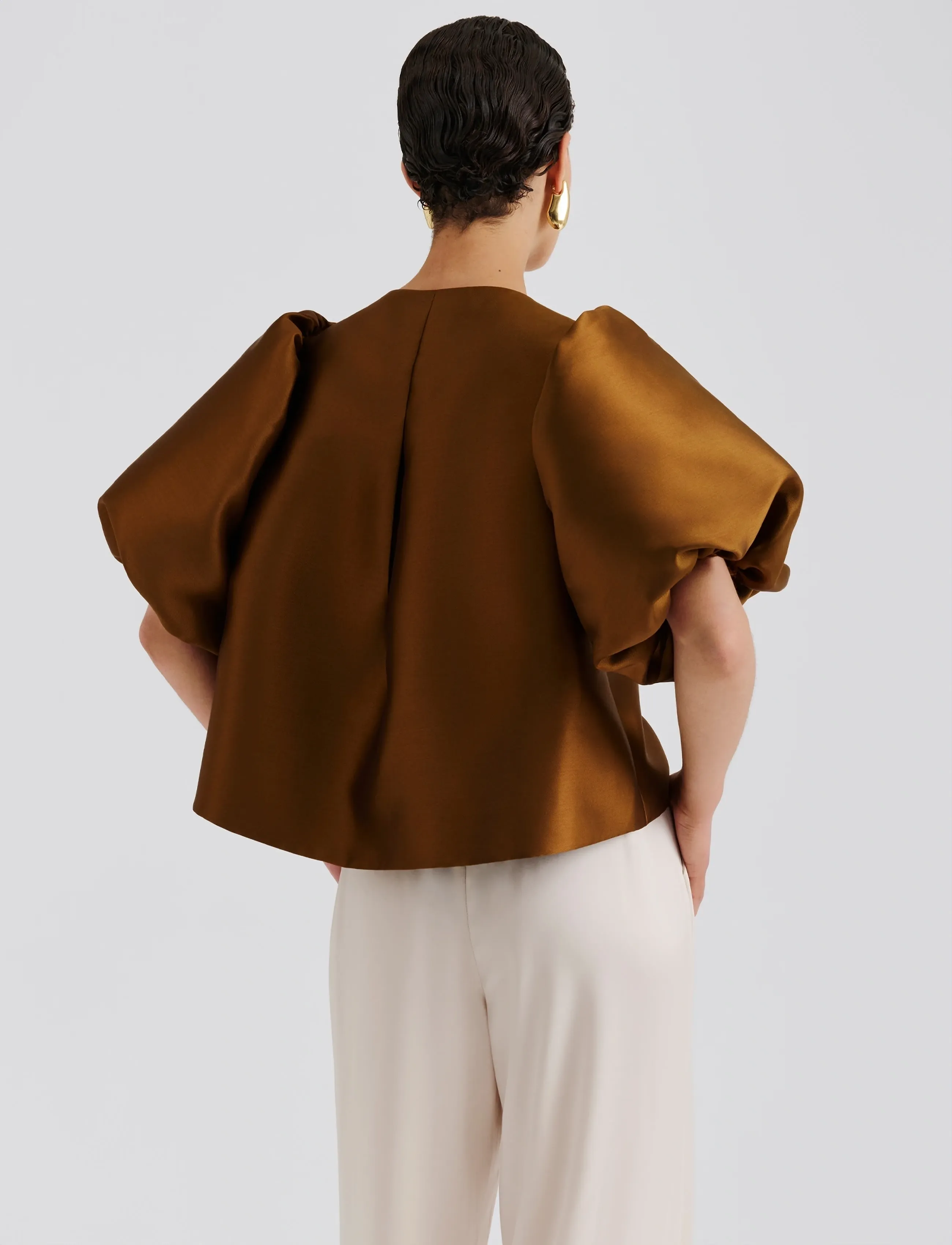 Malina - Cleo Blouse - lyhythihaiset puserot - amber - 4