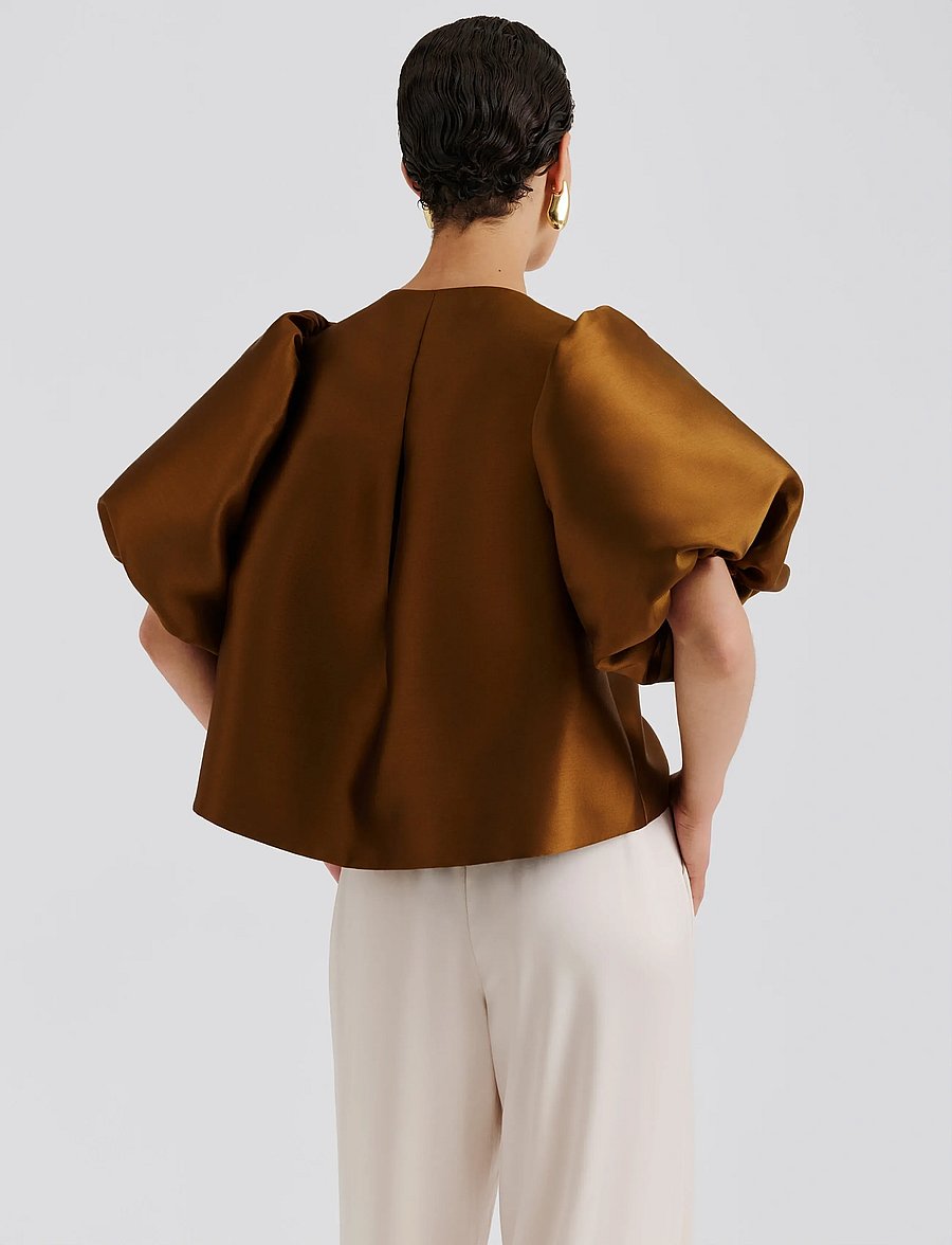 Malina - Cleo Blouse - lyhythihaiset puserot - amber - 4