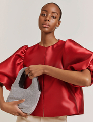 Malina - Cleo pouf sleeve blouse - kurzämlige blusen - berry red - 3